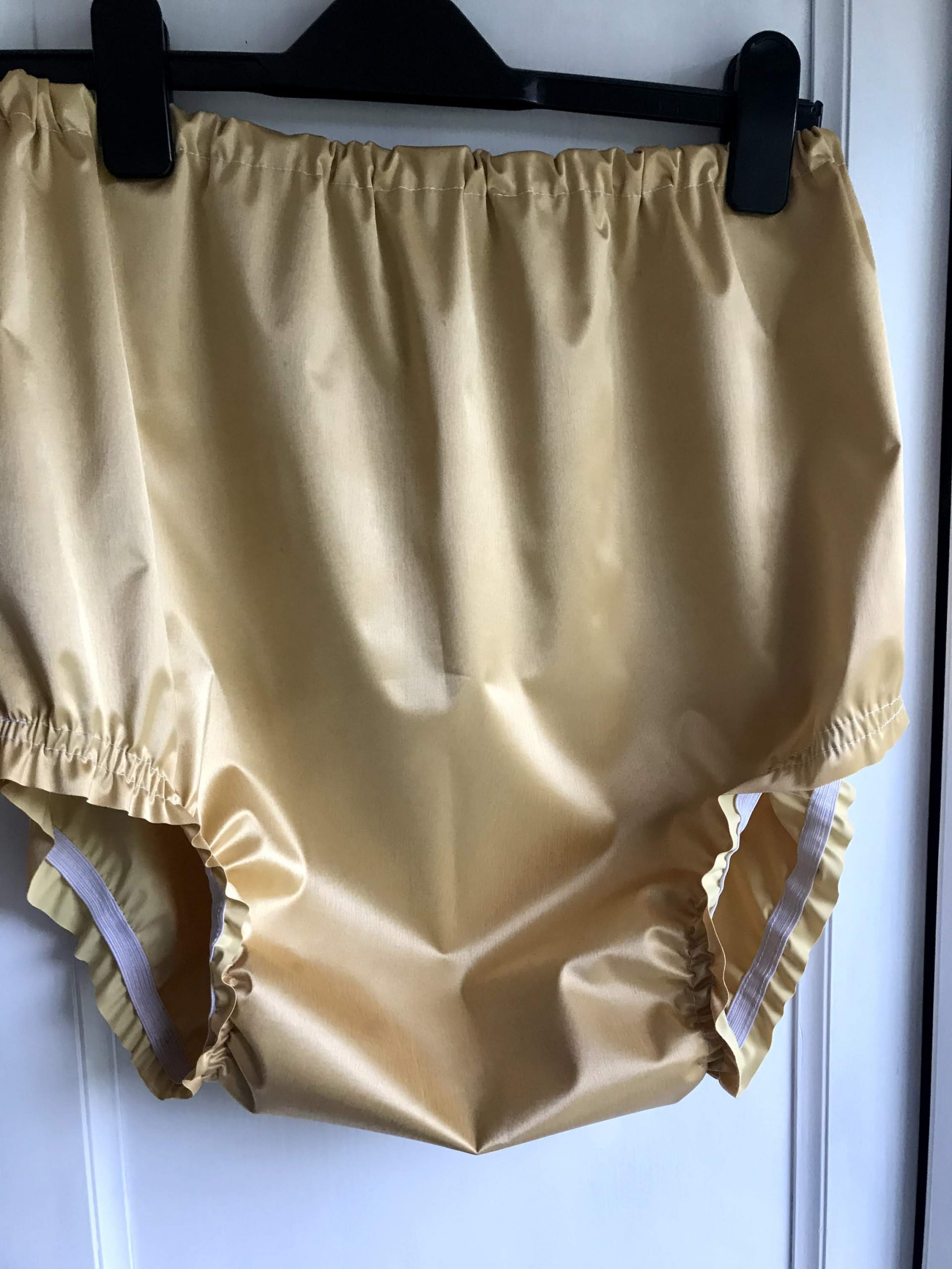 Gold satin rubber lined Incontinence pants