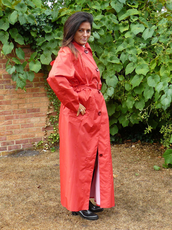 GINA MACKINTOSH IN RED NYLON-SILK (Seconds) - Image 5