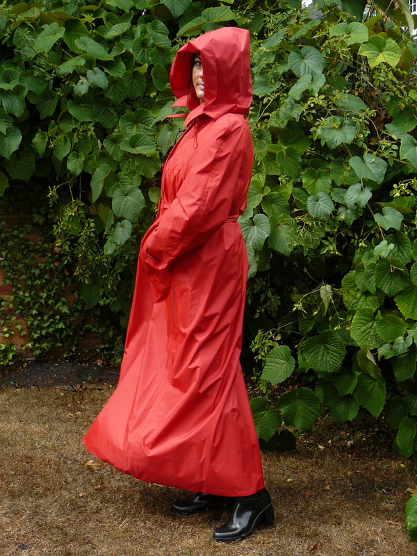 GINA MACKINTOSH IN RED NYLON-SILK (Seconds) - Hamilton Classics Rainwear