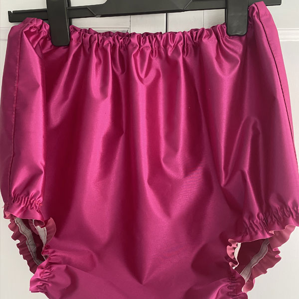 Pink satin rubber lined Incontinence pants